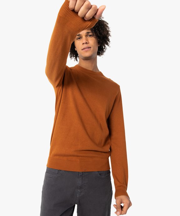 Pull à col rond en coton homme vue1 - GEMO (HOMME) - GEMO