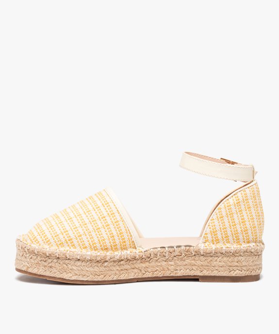 Sandales femme style espadrilles ouvertes sur les côtés vue3 - GEMO (CASUAL) - GEMO