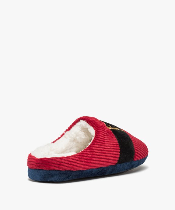 Chaussons homme mules en velours Père Noël vue4 - GEMO(HOMWR HOM) - GEMO