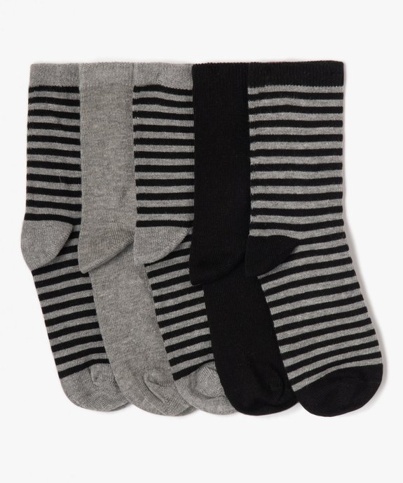 Chaussettes rayées et unies garçon (lot de 5)  vue1 - GEMO 4G GARCON - GEMO