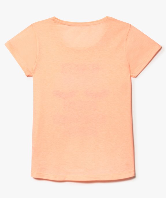 Tee-shirt manches courtes imprimé et sequins vue2 - GEMO (JUNIOR) - GEMO