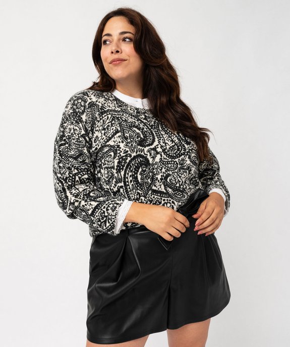 Pull femme grande taille à motifs abstraits vue1 - GEMO(FEMME PAP) - GEMO