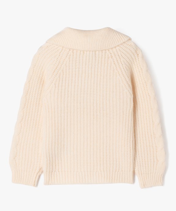 Pull en grosse maille avec col zippé fille vue3 - GEMO (ENFANT) - GEMO