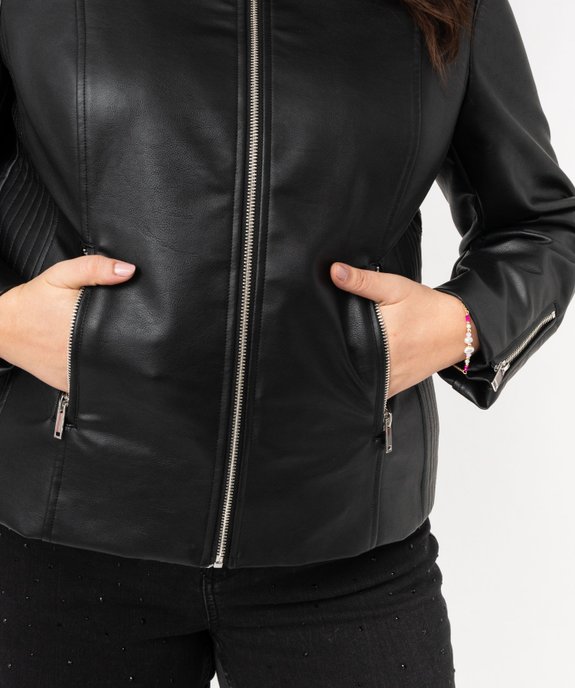 Blouson style biker femme grande taille vue6 - GEMO (G TAILLE) - GEMO