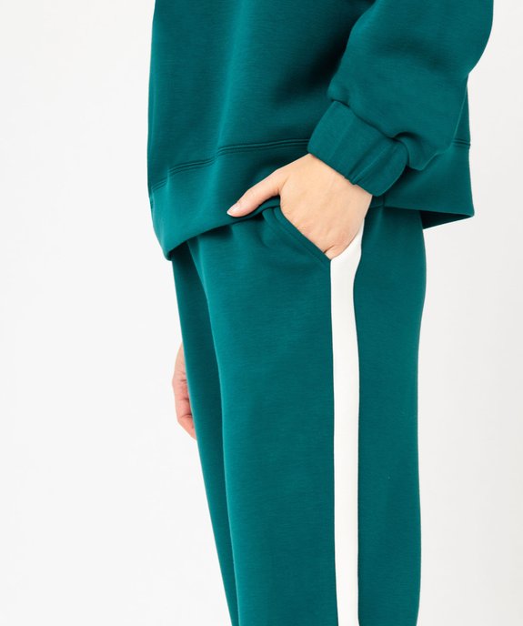 Pantalon de jogging femme avec bandes contrastantes sur les côtés vue2 - GEMO(FEMME PAP) - GEMO