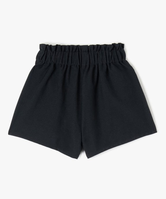 Short fille en toile avec détails scintillants sur les poches vue3 - GEMO (ENFANT) - GEMO