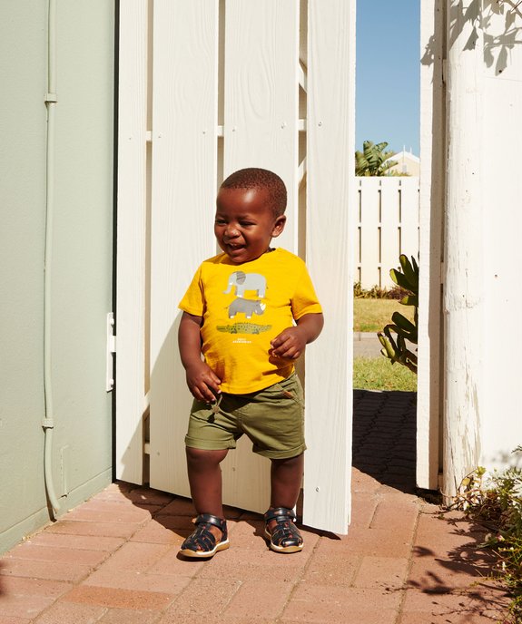 Tee-shirt à manches courtes avec motif animaux bébé garçon vue1 - GEMO(BEBE DEBT) - GEMO