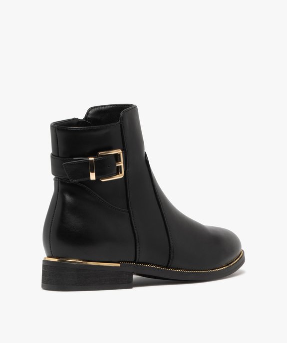 Bottines femme à zip avec semelle à liseré doré bout amande vue4 - GEMO (CASUAL) - GEMO