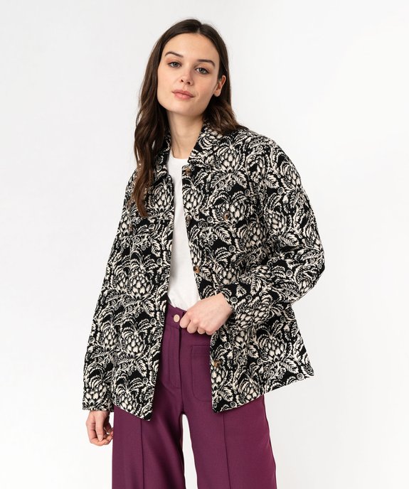 Veste matelassée à motifs fleuris femme vue1 - GEMO 4G FEMME - GEMO