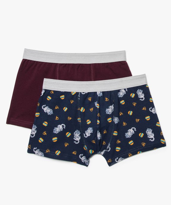 Boxer tendances coton stretch - Lot de 2 vue1 - GEMO (JUNIOR) - GEMO