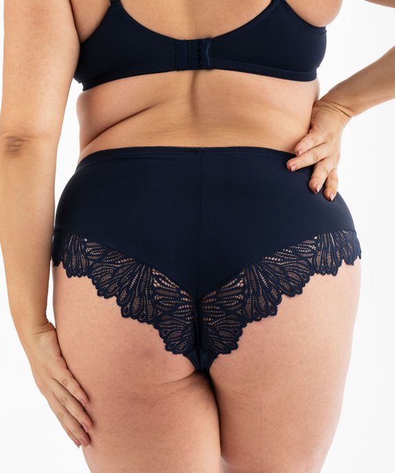 Culotte en microfibre et dentelle femme grande taille vue3 - GEMO(HOMWR FEM) - GEMO