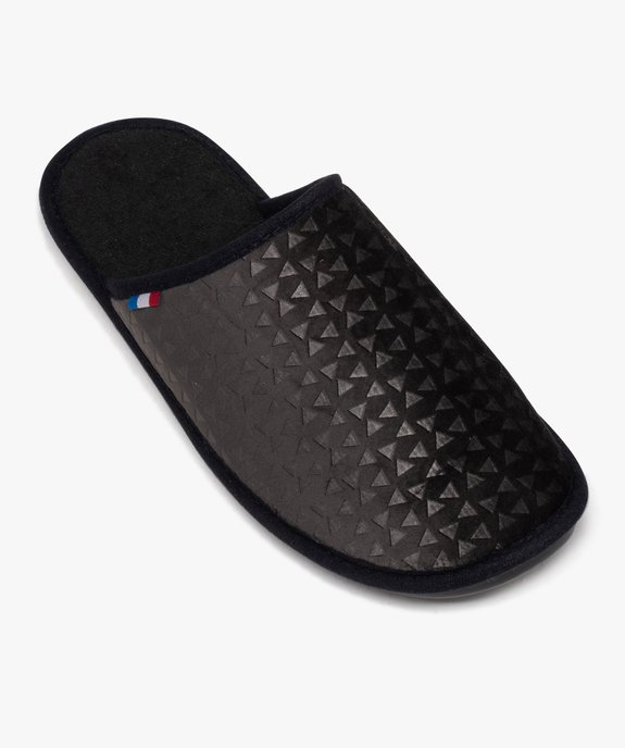 Chaussons homme mules unies en velours et à motif graphique vue5 - GOXO - GEMO