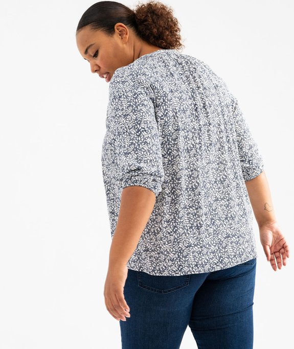 Blouse imprimée à manches 3/4 femme grande taille vue3 - GEMO 4G GT - GEMO