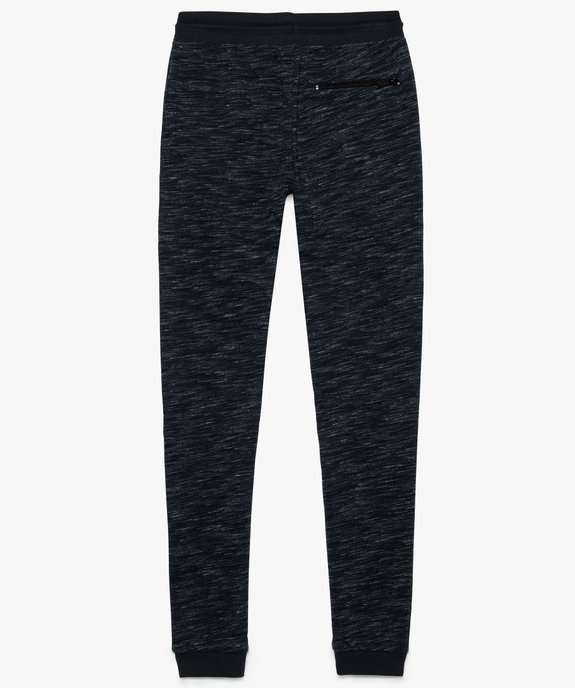 Pantalon de jogging garçon chiné avec bords-côtes unis  vue2 - GEMO (JUNIOR) - GEMO