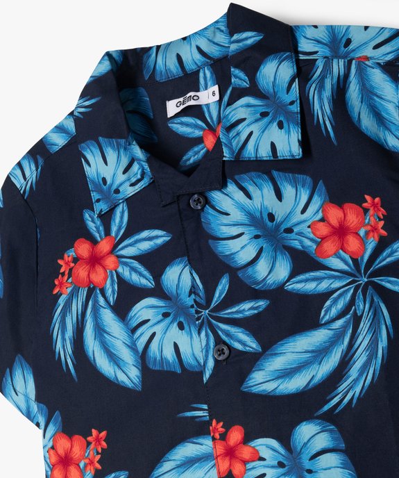 Chemise manches courtes imprimé tropical garçon vue3 - GEMO (ENFANT) - GEMO