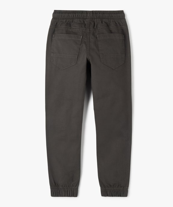 Pantalon garçon en toile avec taille et chevilles élastiquées vue3 - GEMO 4G GARCON - GEMO