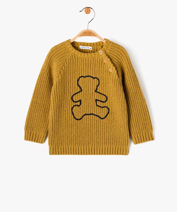 Pull en maille avec motif brodé bébé garçon - LuluCastagnette vue1 - LULUCASTAGNETTE - GEMO