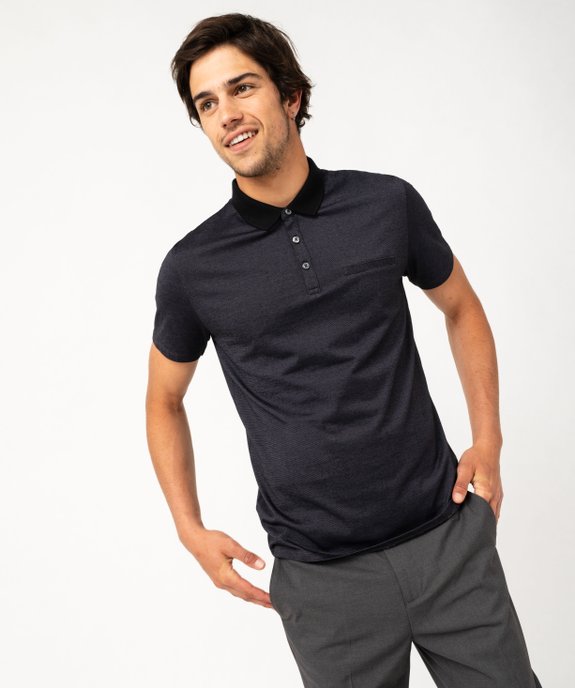 Polo manches courtes à fines rayures homme vue1 - GEMO (HOMME) - GEMO