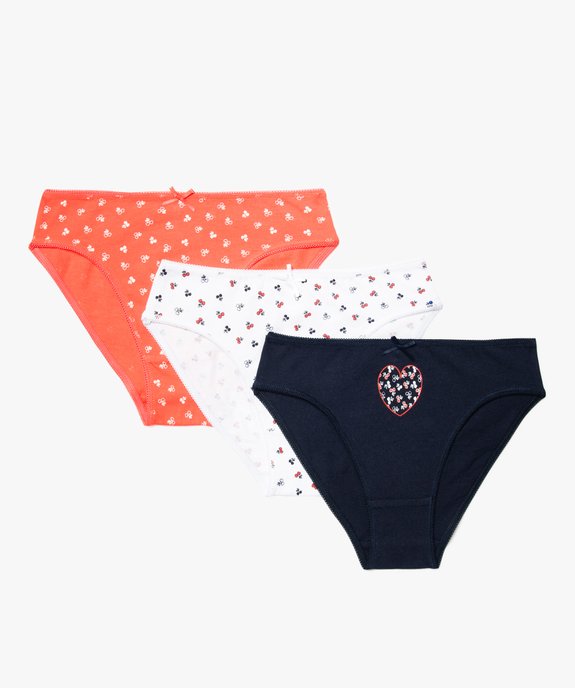 Culottes à motifs cerises fille (lot de 3) vue1 - GEMO 4G FILLE - GEMO