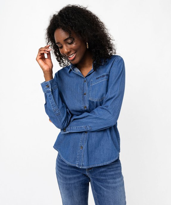 Chemise en jean légère femme - LuluCastagnette vue2 - LULUCASTAGNETTE - GEMO