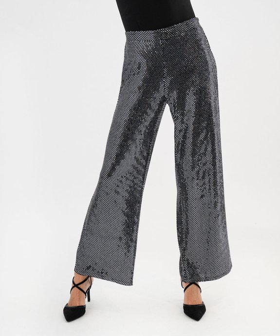 Pantalon large à paillettes femme vue1 - GEMO(FEMME PAP) - GEMO