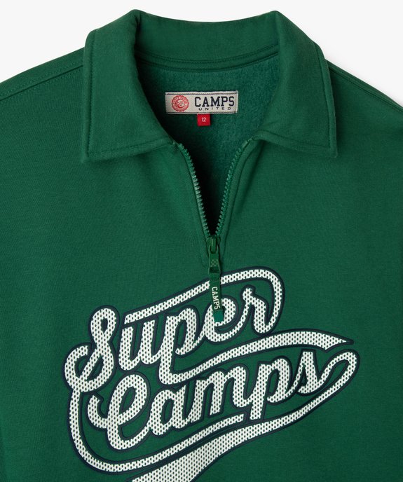 Sweat col polo zippé garçon - Camps United vue2 - CAMPS G4G - GEMO