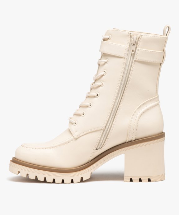 Boots femme unies à talon haut carré et semelle crantée vue4 - GEMO(URBAIN) - GEMO