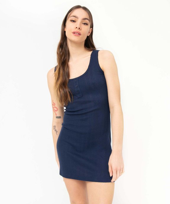 Chemise de nuit femme sans manches - LuluCastagnette vue1 - LULUCASTAGNETTE - GEMO