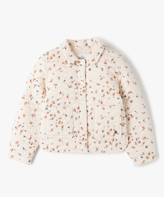 Veste matelassée à motifs fleuris fille - LuluCastagnette vue2 - LULUCASTAGNETTE - GEMO