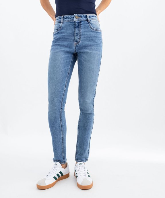 Jean slim taille normale en denim extensible femme vue2 - GEMO(FEMME PAP) - GEMO