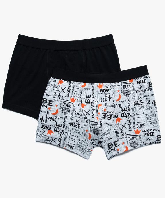 Boxer garçon en coton stretch à motifs all over (lot de 2) vue1 - GEMO (JUNIOR) - GEMO