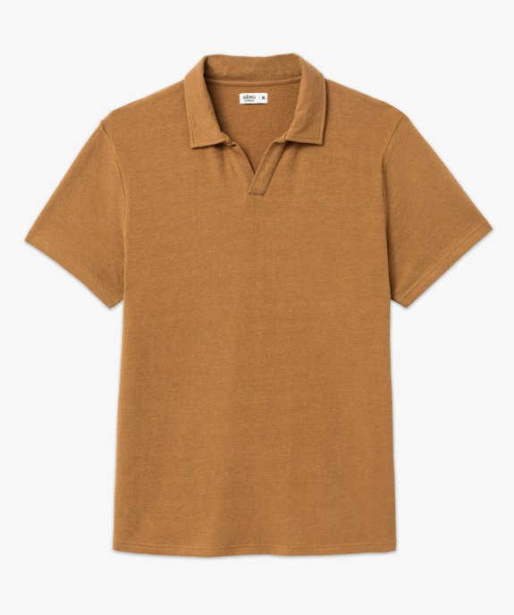 Polo à manches courtes en maille texturée homme vue4 - GEMO 4G HOMME - GEMO