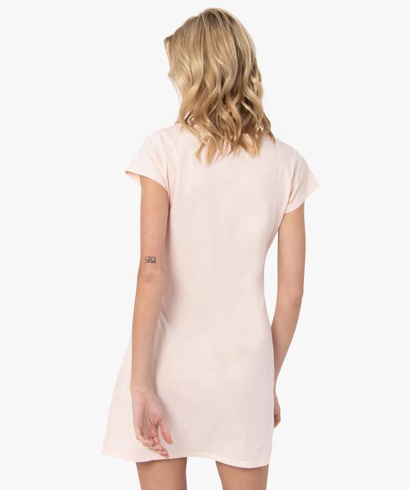 Chemise de nuit imprimée à manches courtes femme vue3 - GEMO 4G FEMME - GEMO