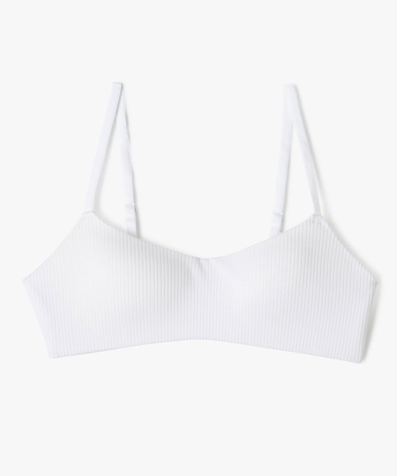 Soutien-gorge à bonnets moulés en maille côtelée fille vue1 - GEMO 4G FILLE - GEMO