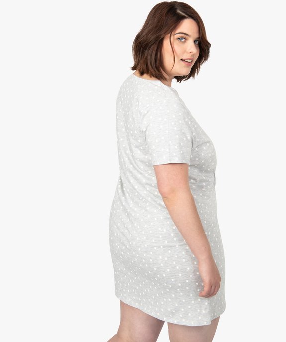 Chemise de nuit à manches courtes avec motifs femme grande taille vue3 - GEMO 4G FEMME - GEMO