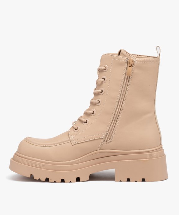 Boots doublés sur semelle crantée femme vue4 - GEMO (CASUAL) - GEMO