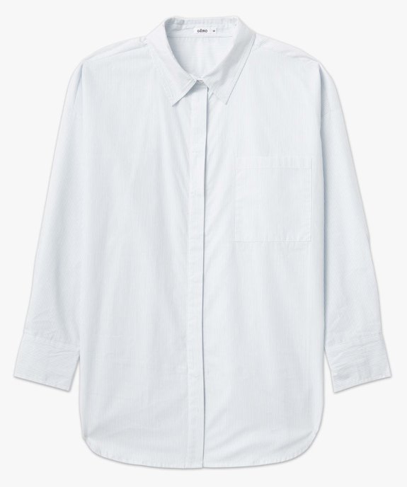 Chemise femme à fines rayures coupe oversize vue4 - GEMO(FEMME PAP) - GEMO