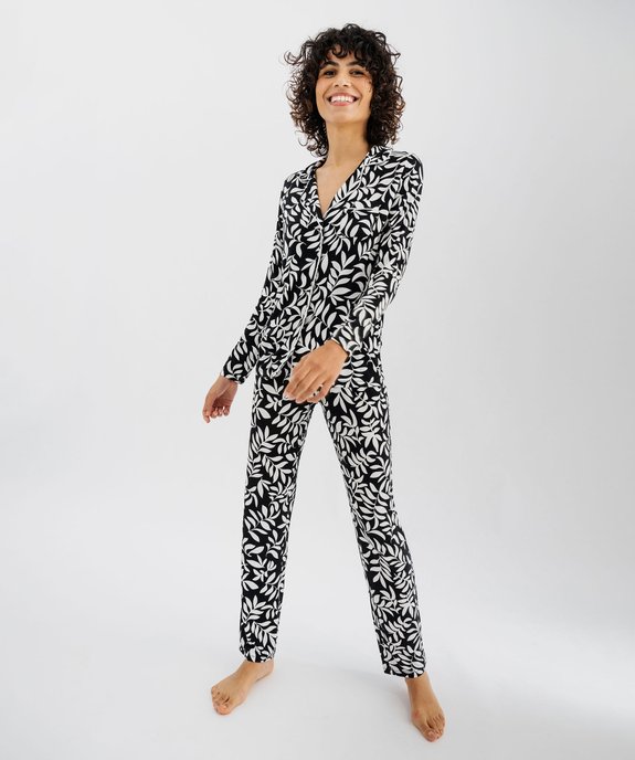 Pyjama deux pièces femme : chemise et pantalon vue10 - GEMO 4G FEMME - GEMO