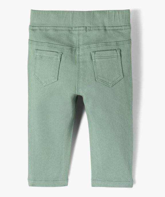 Pantalon bébé fille slim uni à taille élastiquée  vue3 - GEMO 4G BEBE - GEMO