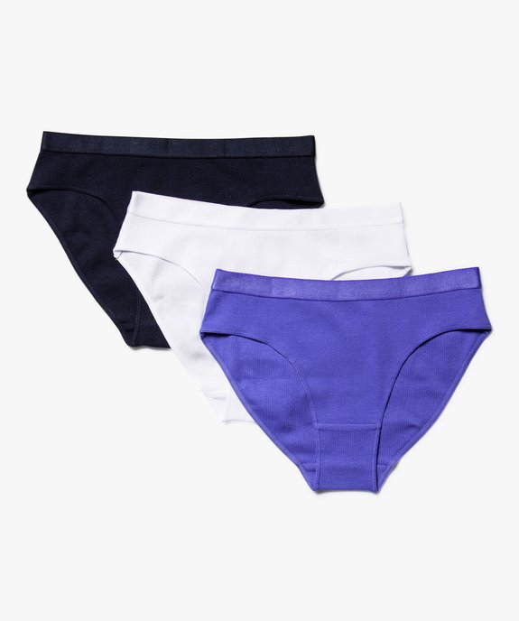 Culottes unies avec ceinture satinée fille (lot de 3) vue1 - GEMO 4G FILLE - GEMO