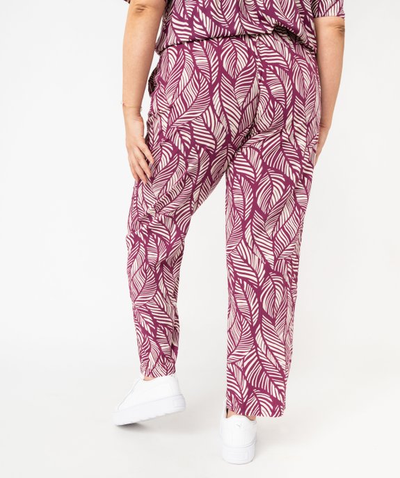 Pantalon fluide à motifs fleuris femme grande taille vue3 - GEMO 4G GT - GEMO