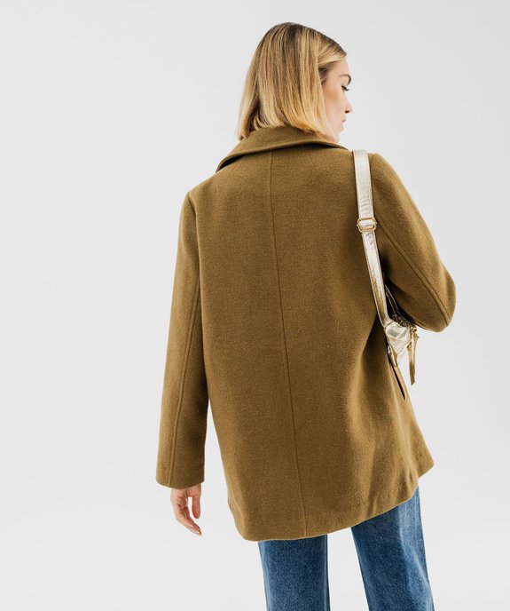 Manteau caban en laine à double boutonnage doré femme vue3 - GEMO(FEMME PAP) - GEMO