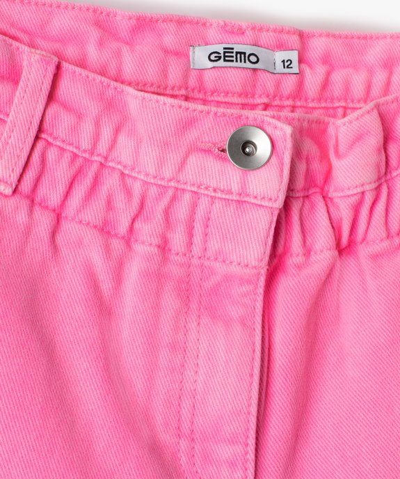 Short en jean fille taille haute et coloris unique vue2 - GEMO (JUNIOR) - GEMO