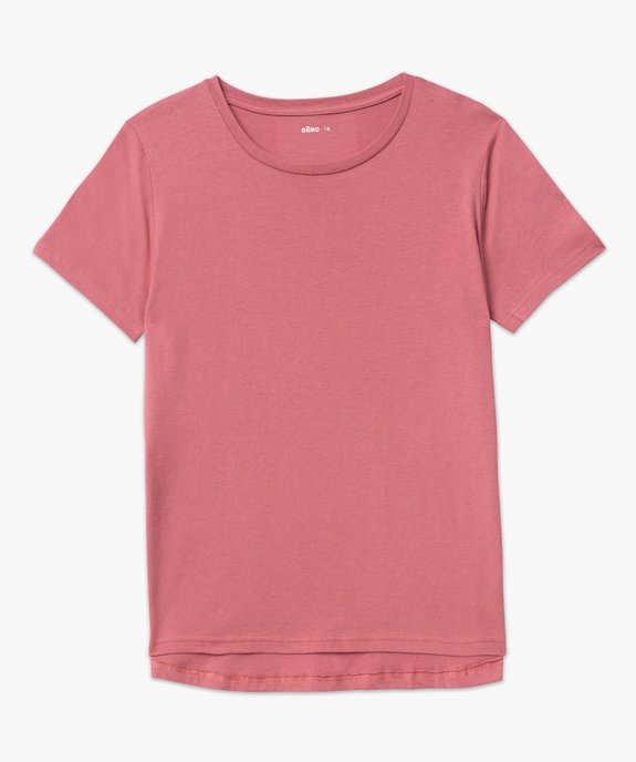 Tee-shirt à manches courtes et col rond femme vue4 - GEMO(FEMME PAP) - GEMO