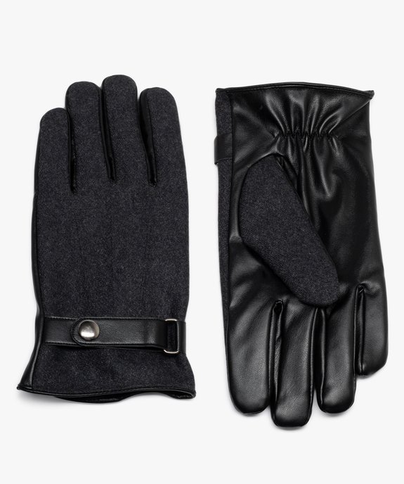 Gants tactiles bi-matière doublure chaude homme vue1 - GEMO (ACCESS) - GEMO