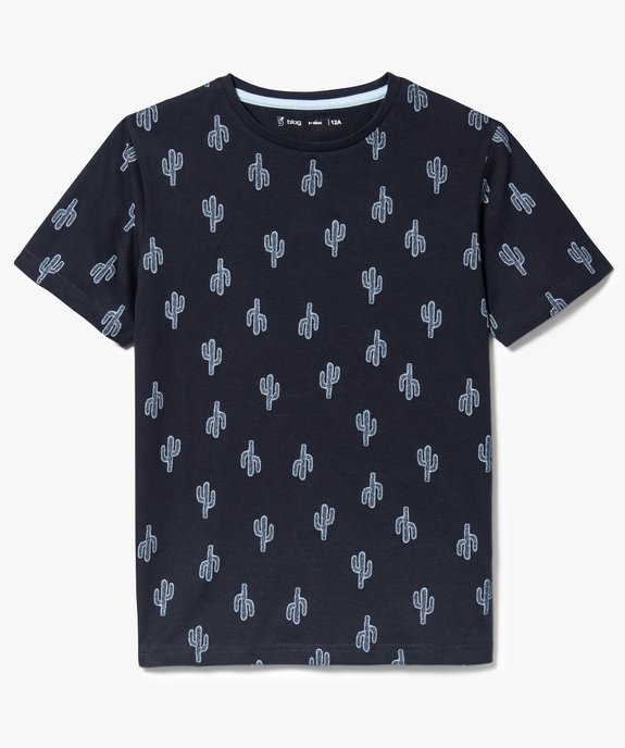 Tee-shirt manches courtes motif cactus vue1 - GEMO (JUNIOR) - GEMO