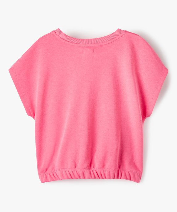 Sweat fille crop top à manches courtes vue3 - GEMO (JUNIOR) - GEMO