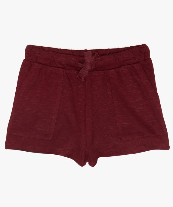 Short fille en coton souple à taille élastiquée vue1 - GEMO (JUNIOR) - GEMO