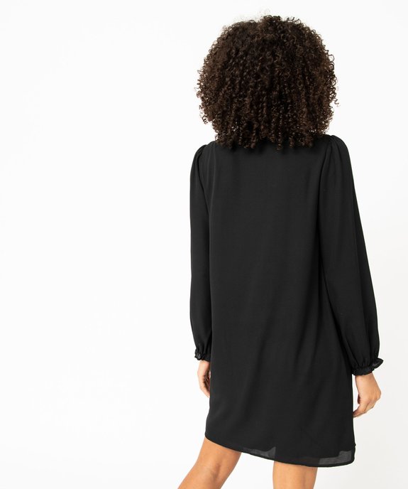 Robe droite à manches longues et col V femme vue3 - GEMO 4G FEMME - GEMO