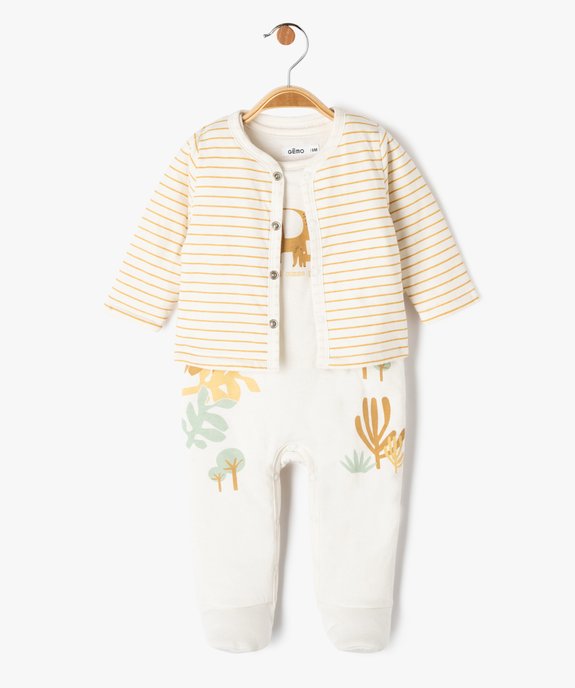 Ensemble 2 pièces bébé garçon combinaison et gilet vue1 - GEMO 4G BEBE - GEMO